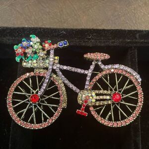 RHINESTONE BICYCLE BROOCH